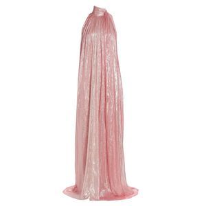 Halston Tay Metallic Silk Chiffon Gown